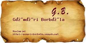 Gömöri Borbála névjegykártya